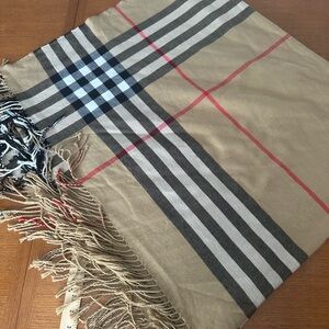 Plaid Fringe Scarf